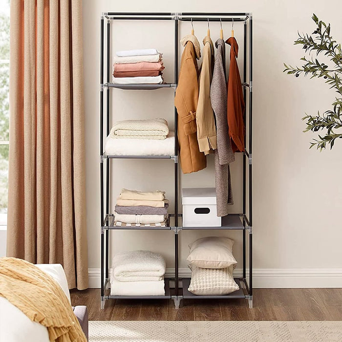 Clothing fabric cabinet, folding wardrobe organizer - Blue Small | Bronhome  © — BRONMART