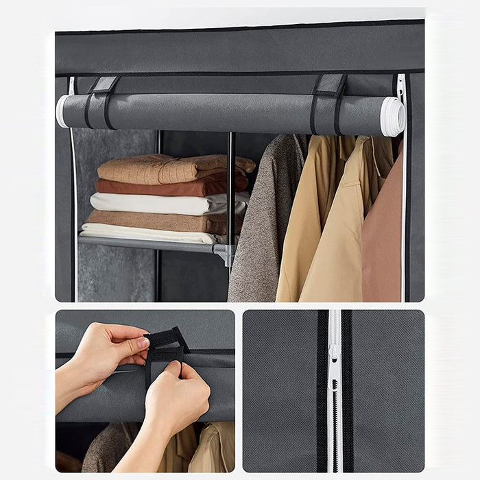 Clothing fabric cabinet, folding wardrobe organizer - Blue Small | Bronhome  © — BRONMART