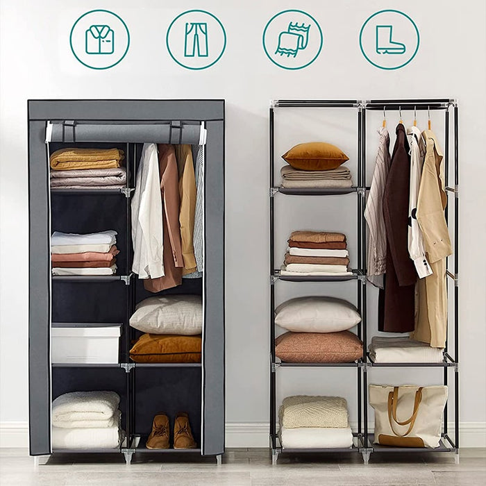 Clothing fabric cabinet, folding closet organizer - small gray | Bronhome ©  — BRONMART