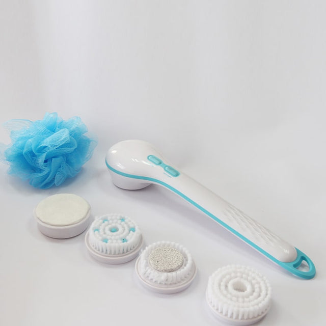 Brosse électrique de douche à main rotaratoire 5 en 1 branspa, 5 pouces de douche à main électrique 5 pouces, massage, nettoyage pour le nettoyage pour la mangue résistante à l'eau longue bancaire, Miniso Facial Cleaner Brush