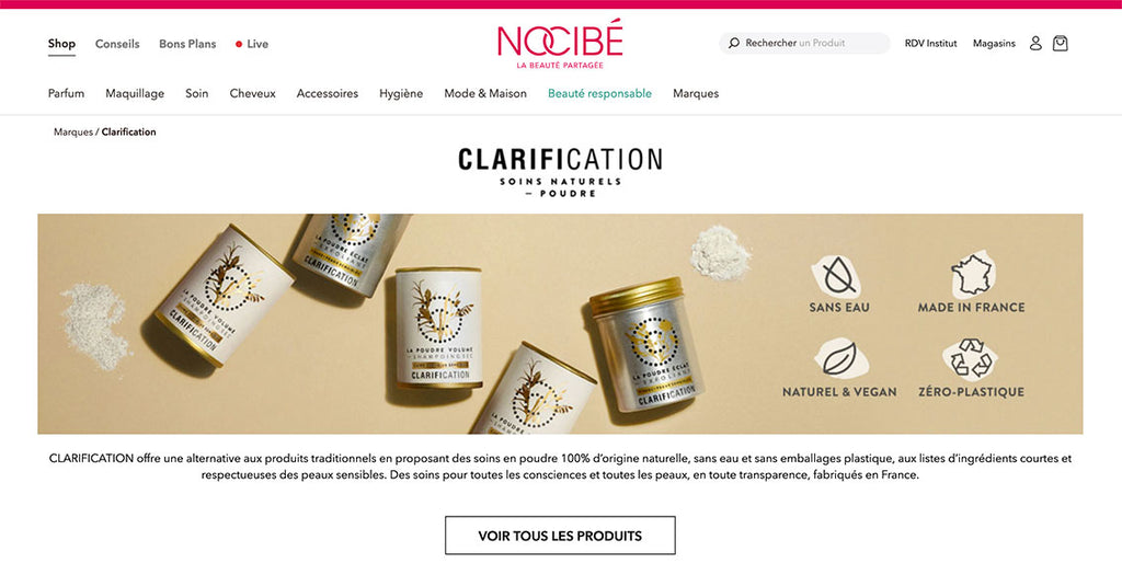 Clarification chez nocibe