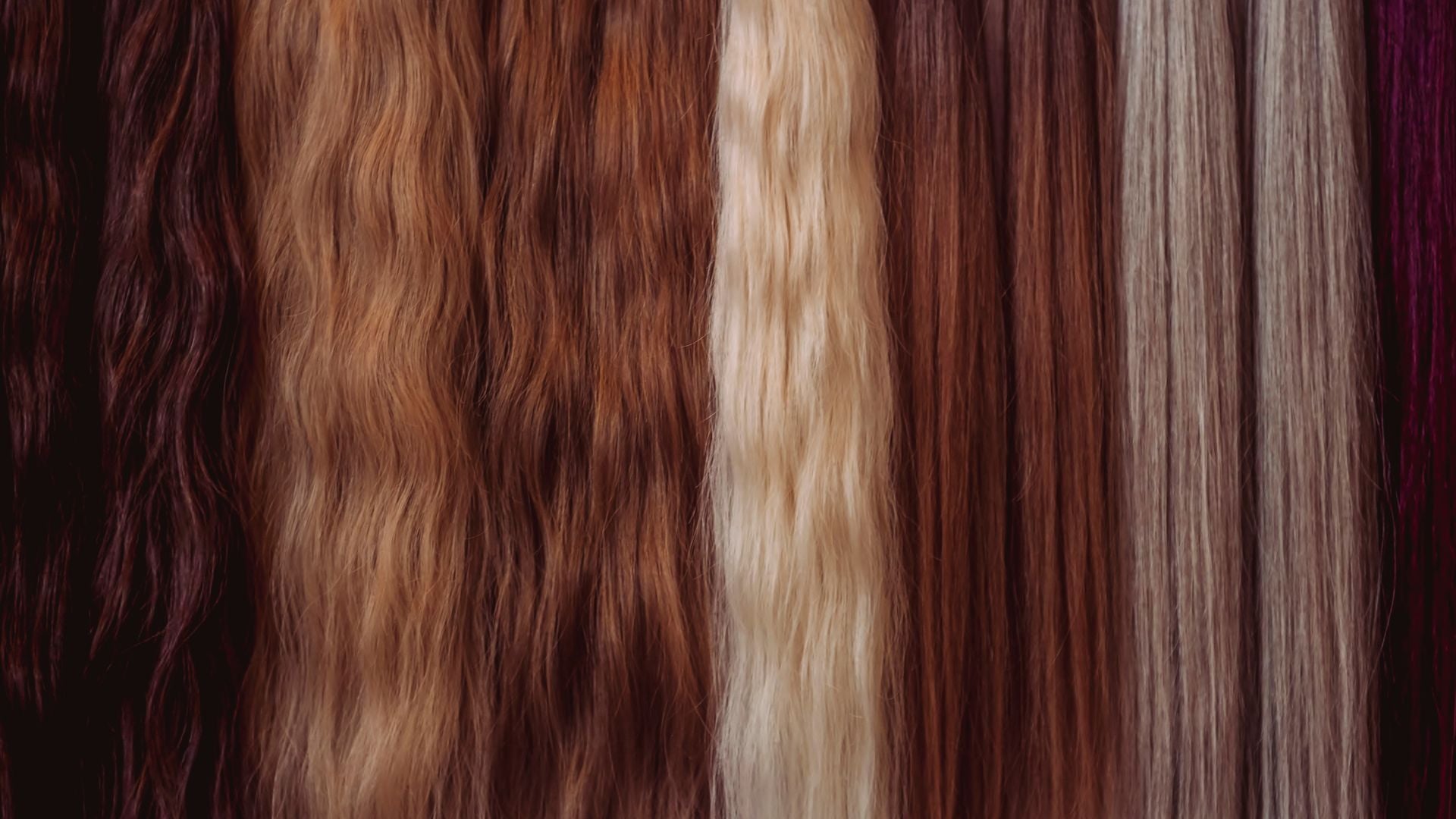 Human hair extensions in various shades