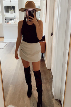 Faux Leather Skort