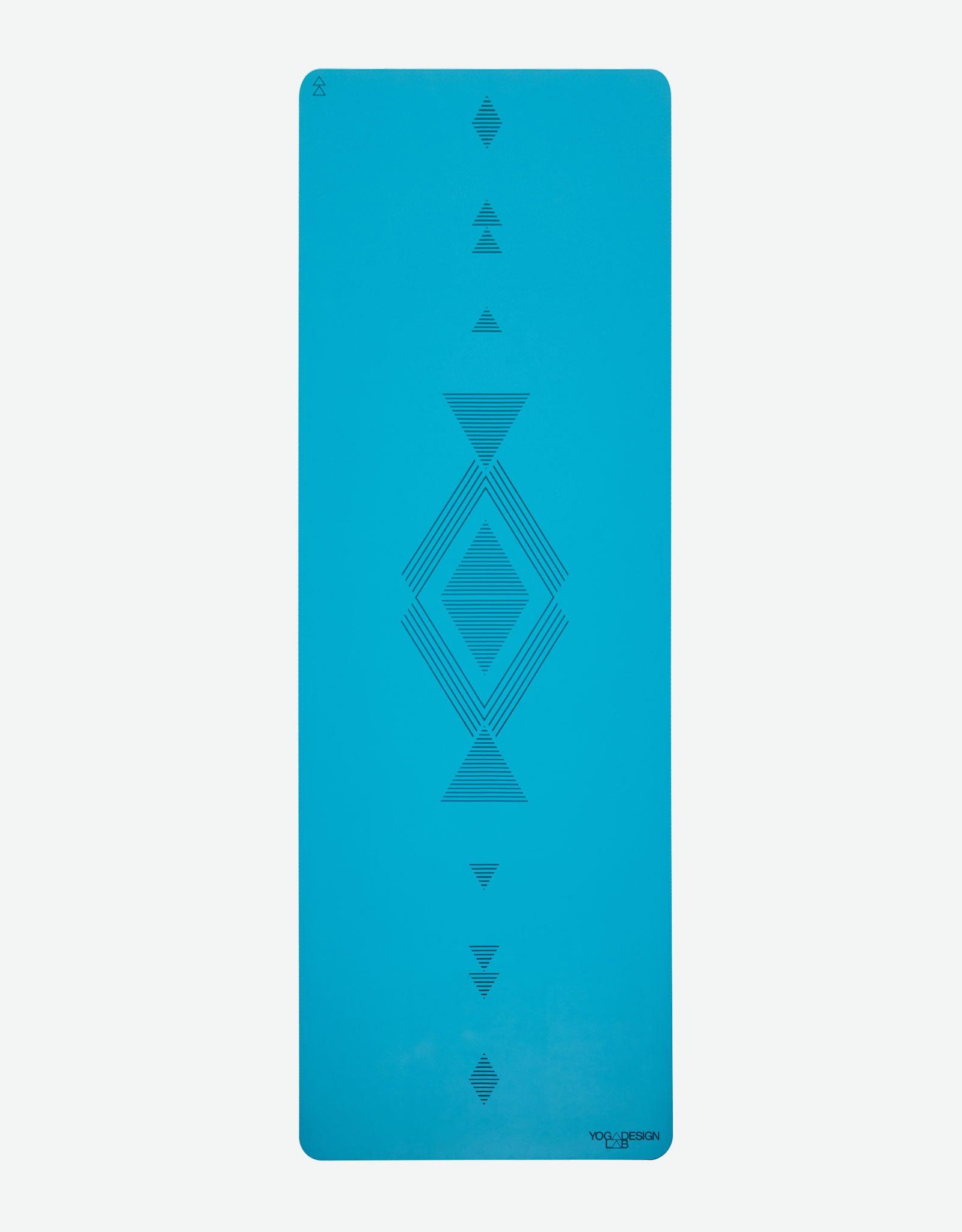 Yoga Design Lab - Combo Yoga Mat - 2-in-1 (Mat + Towel) - Earth Bali Blue -  Lightweight, Ultra - Soft