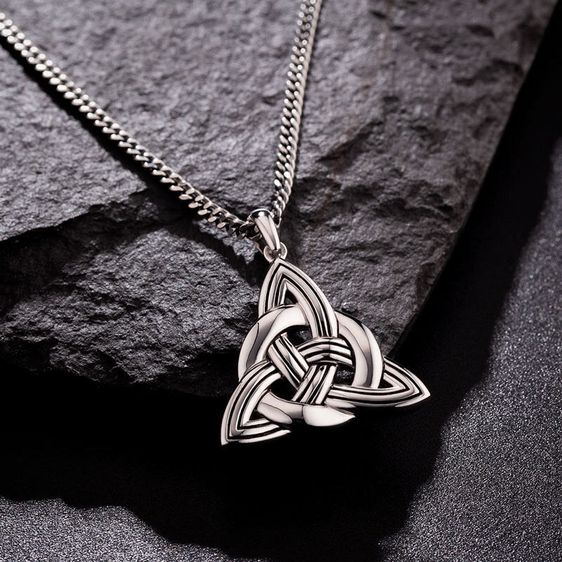 PDTJMTG Celtic Necklace for men Sterling Silver Celtic Knot Triquetra  Triangle Trinity Necklace Gift for Men Women | Amazon.com