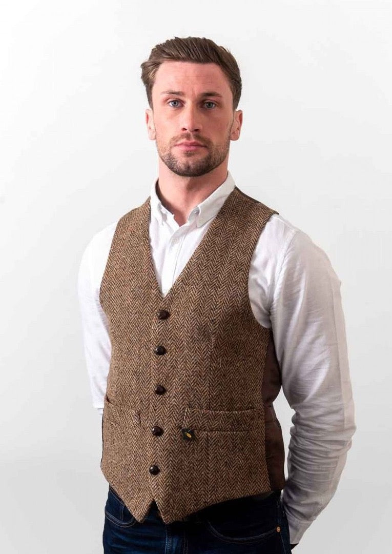 cream tweed waistcoat