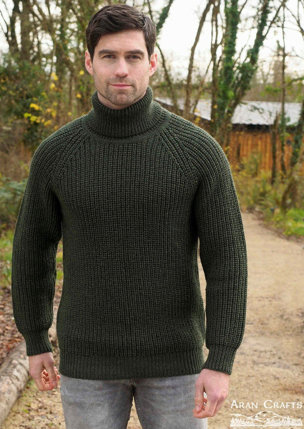 Men's Rib Roll Neck Sweater Natural