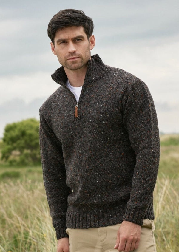 Slim Fit Merino Wool-Blend Half Zip Sweater - Navy - Mens from McCalls of  Lisburn UK