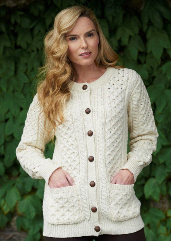 Lucky Brand Crochet Cardigan in Natural