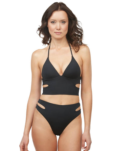 Envy Push Up® Rib Crop Top & Rib Belted High Waist Swimsuit Bottom