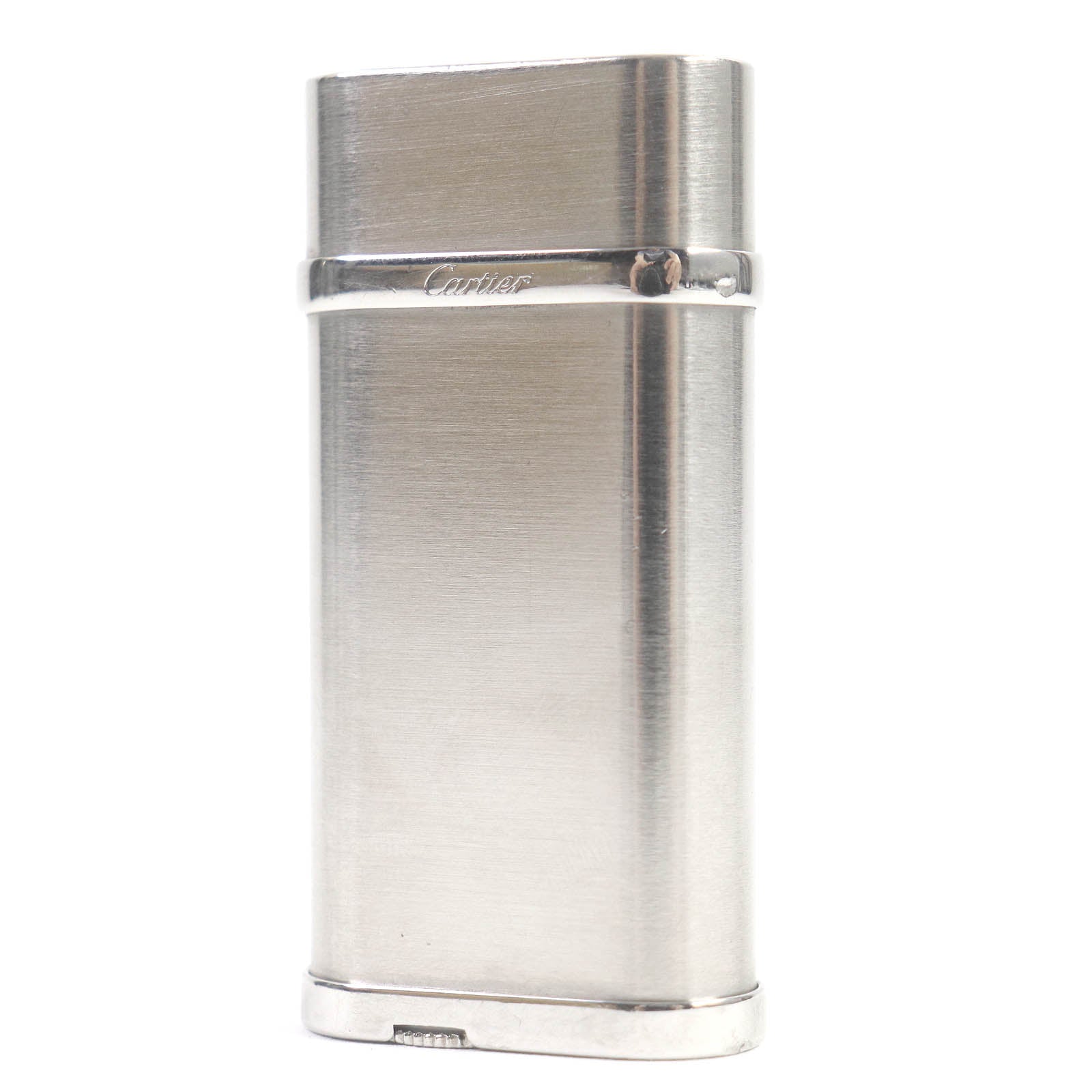 image of Cartier Silver Godron Oval Gas Lighter