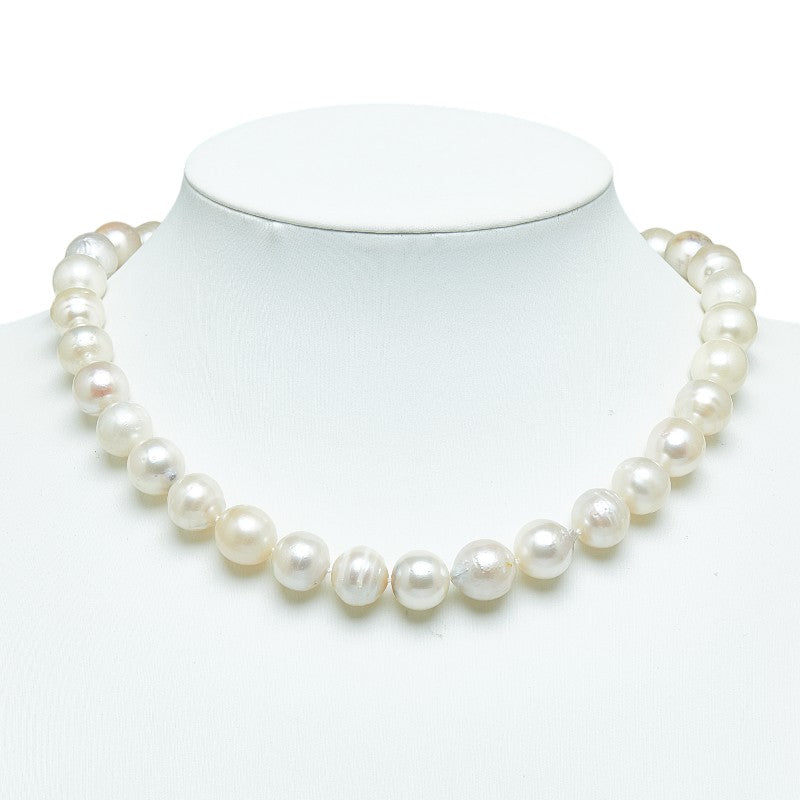 image of K14YG Yellow Gold Pearl 10.7-13mm Diamond Necklace in Very Good Condition