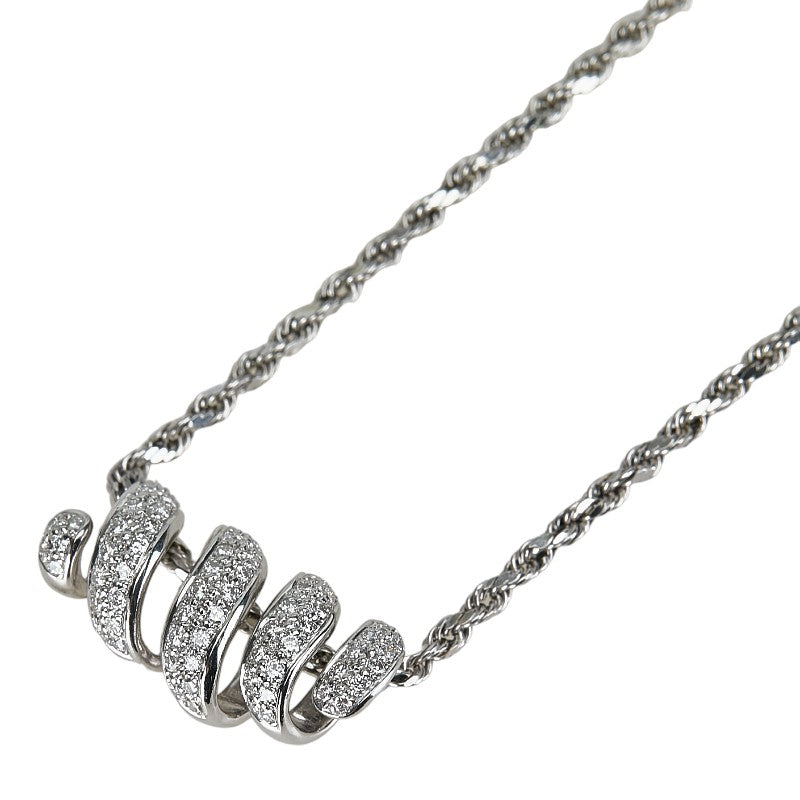 Image of K18WG White Gold Diamond Necklace in Excellent Condition