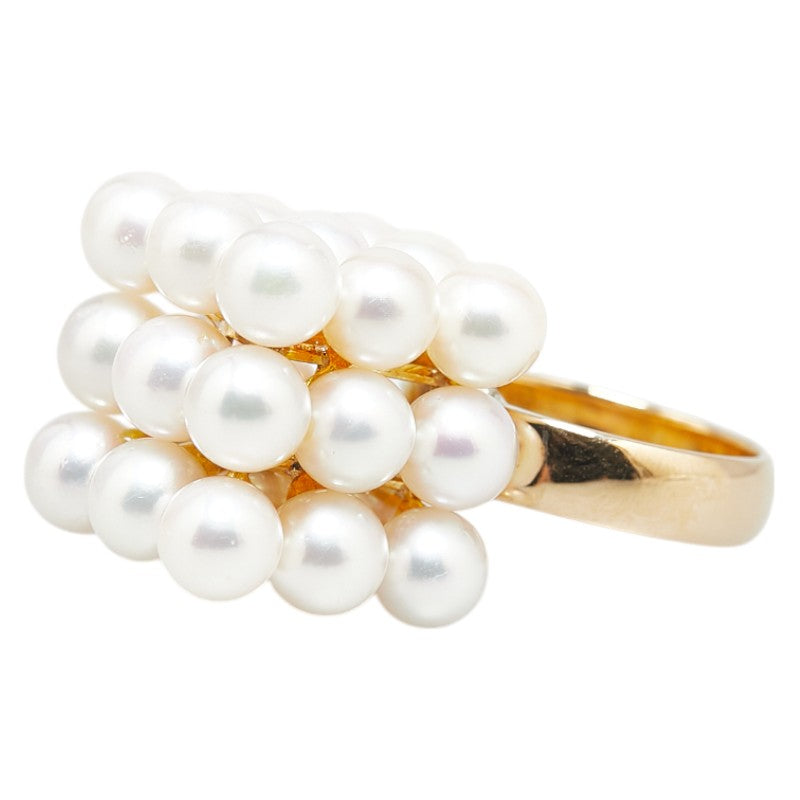 Image of K18YG Yellow Gold Akoya Pearl Ring in Great Condition