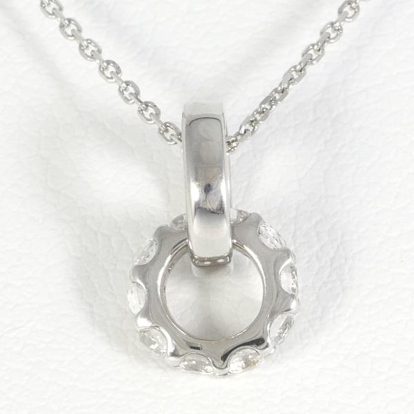 Image of 4℃ K10 White Gold Necklace with Synthetic Stone in Excellent Condition