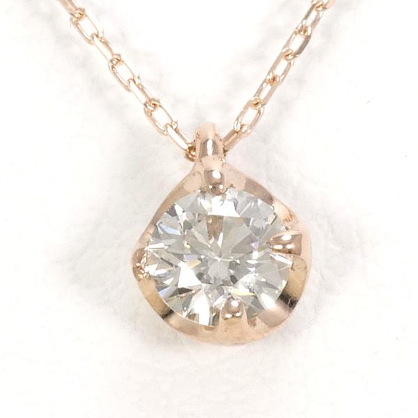 Image of K10 Pink Gold Diamond Necklace in Excellent Condition