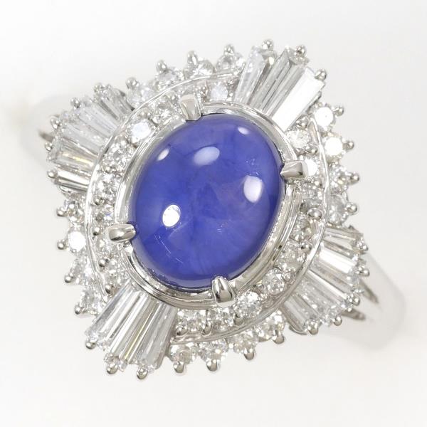 image of PT900 Platinum Star Sapphire Ring 15.5 in Excellent Condition