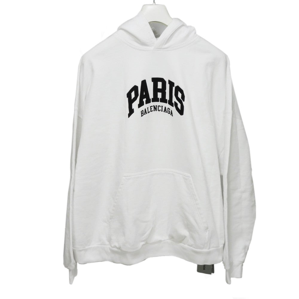 image of Balenciaga Cities Paris Logo Wide Fit Hoodie