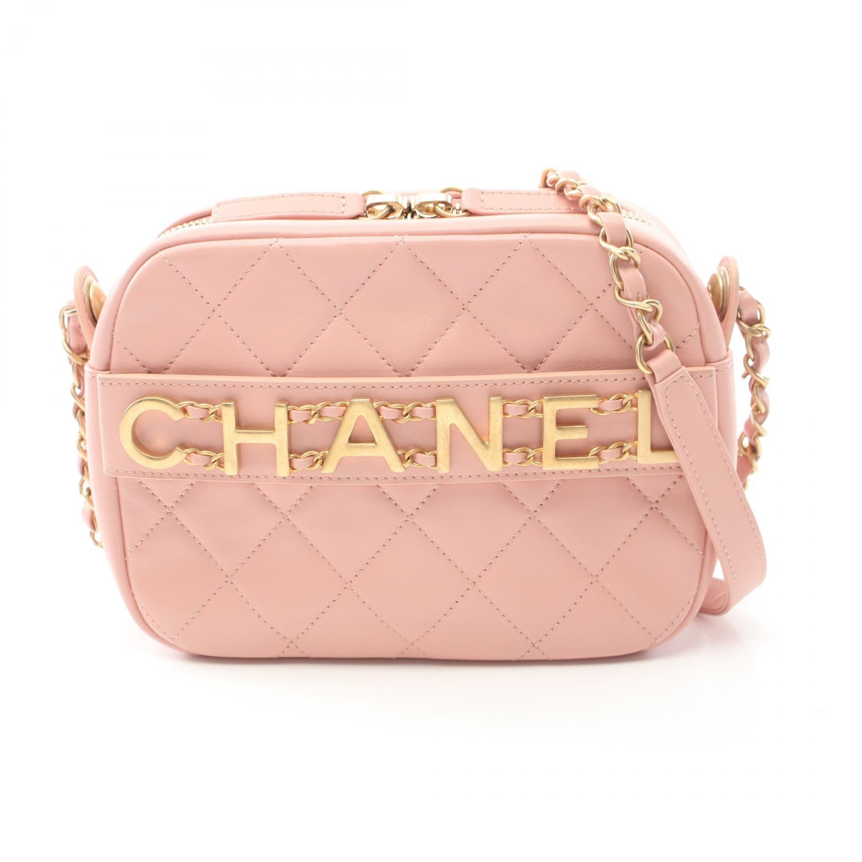 image of Chanel Leather Matelasse Logo Camera Bag Shoulder Bag AS1609