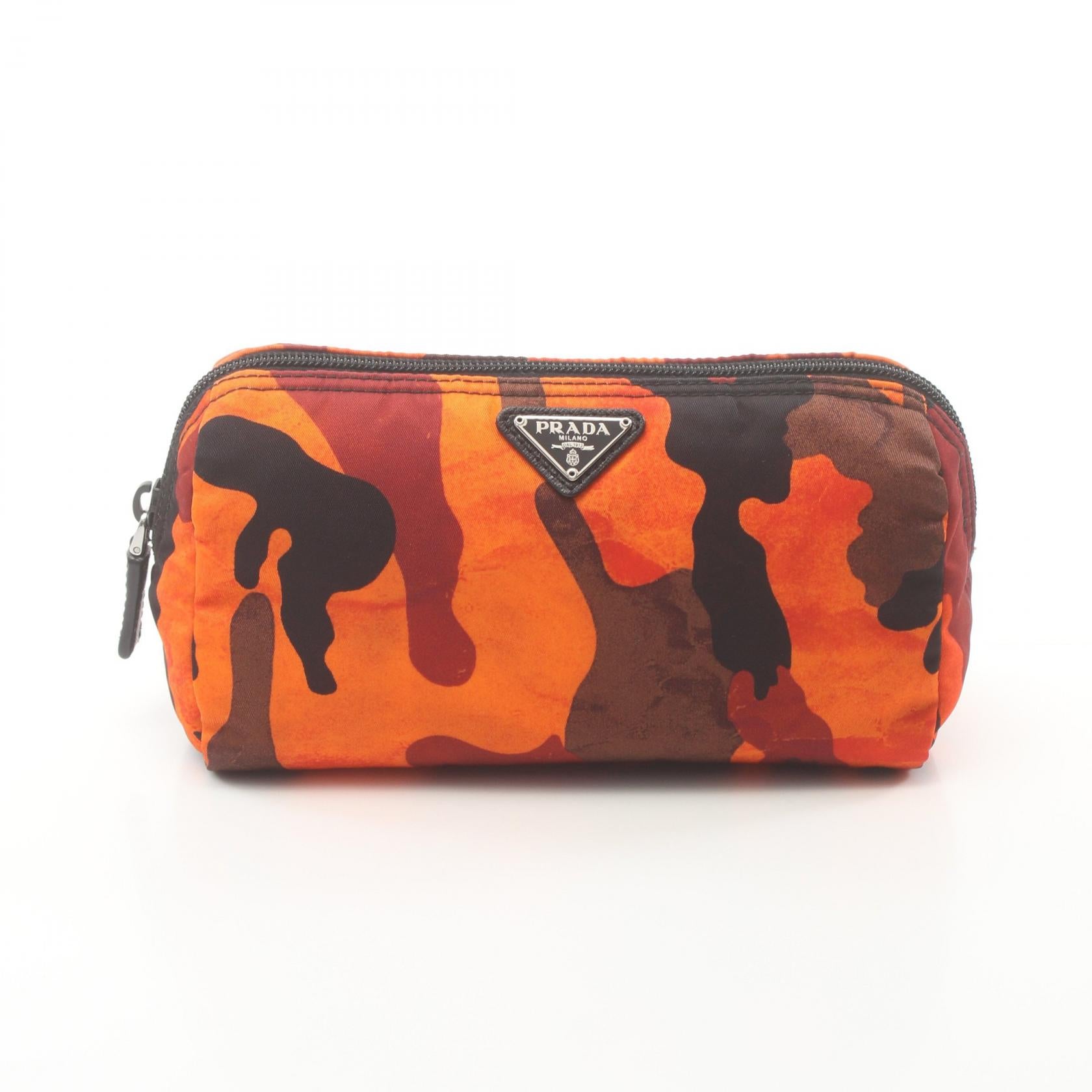 Image of Prada Tessuto Camouflage Pouch  Canvas Vanity Bag in Great Condition