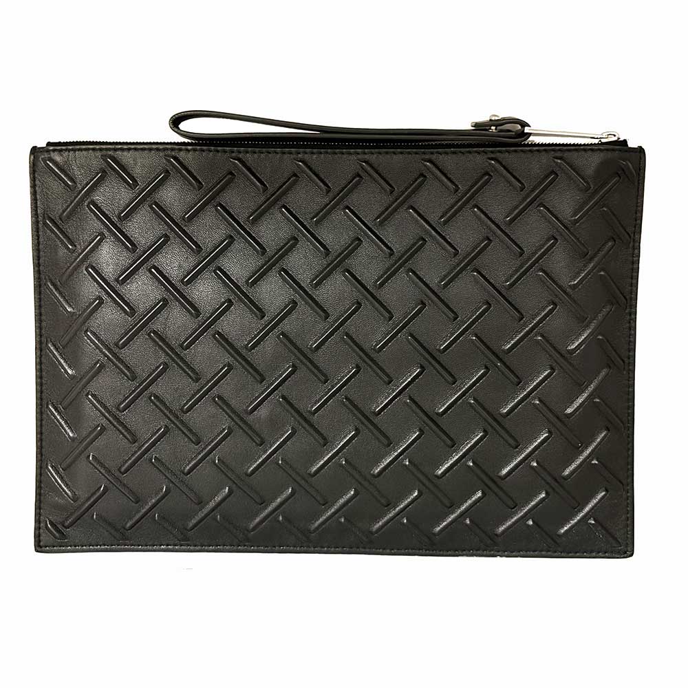 image of Bottega Veneta Leather Nappa Graphic Clutch Bag 592643 in Great Condition