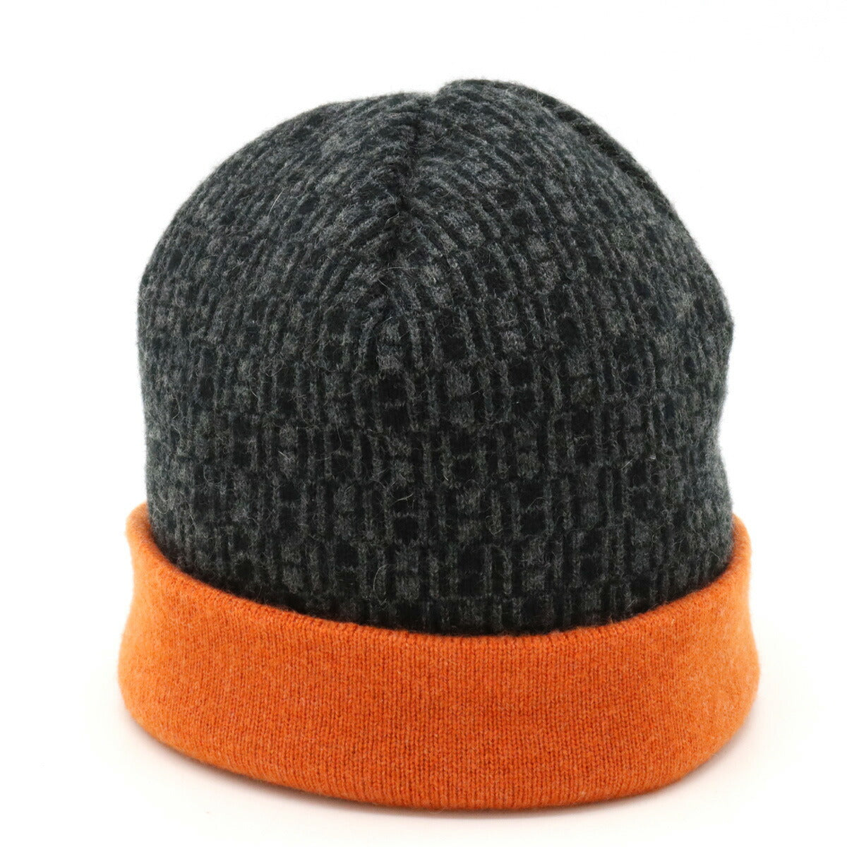 image of Hermes 100% Cashmere H logo knit cap hat