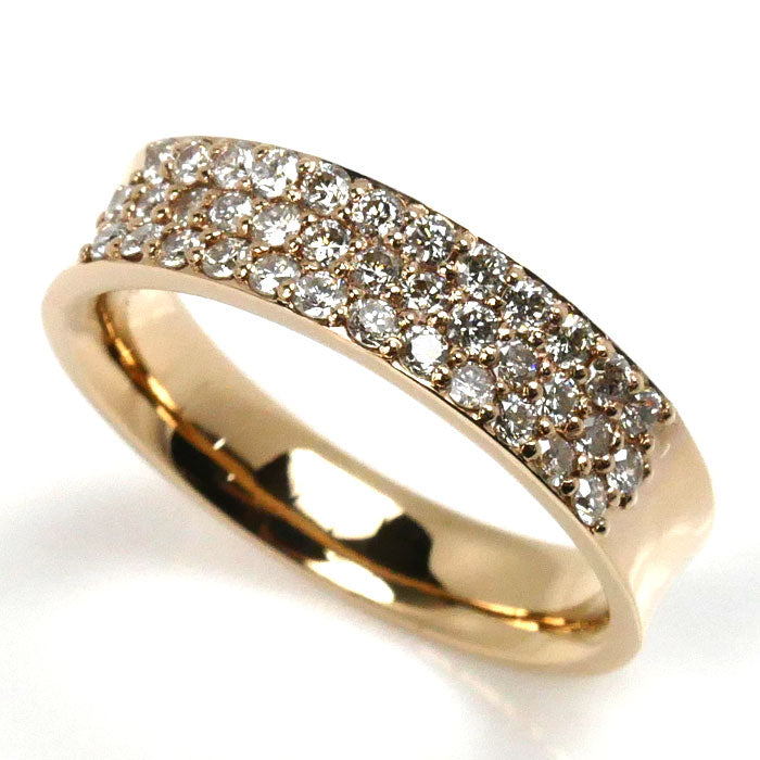 image of K18PG Pink Gold Diamond Ring 13.5