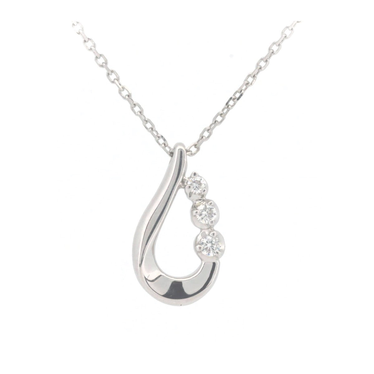 image of K18WG Diamond Necklace 18K White Gold in Great Condition