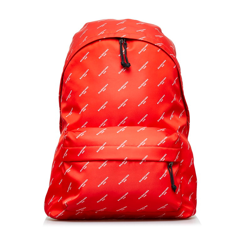 Image of Balenciaga Explorer Nylon Canvas Backpack 503221 Red in Great Condition