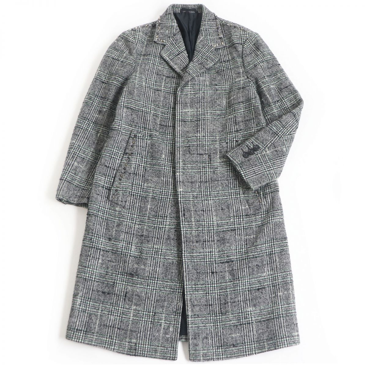 image of Versace Mohair Alpaca Blend Check Coat
