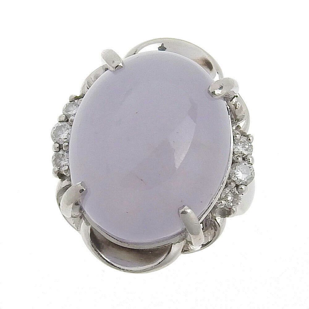 image of Platinum Pt900 Lavender Jade Ring