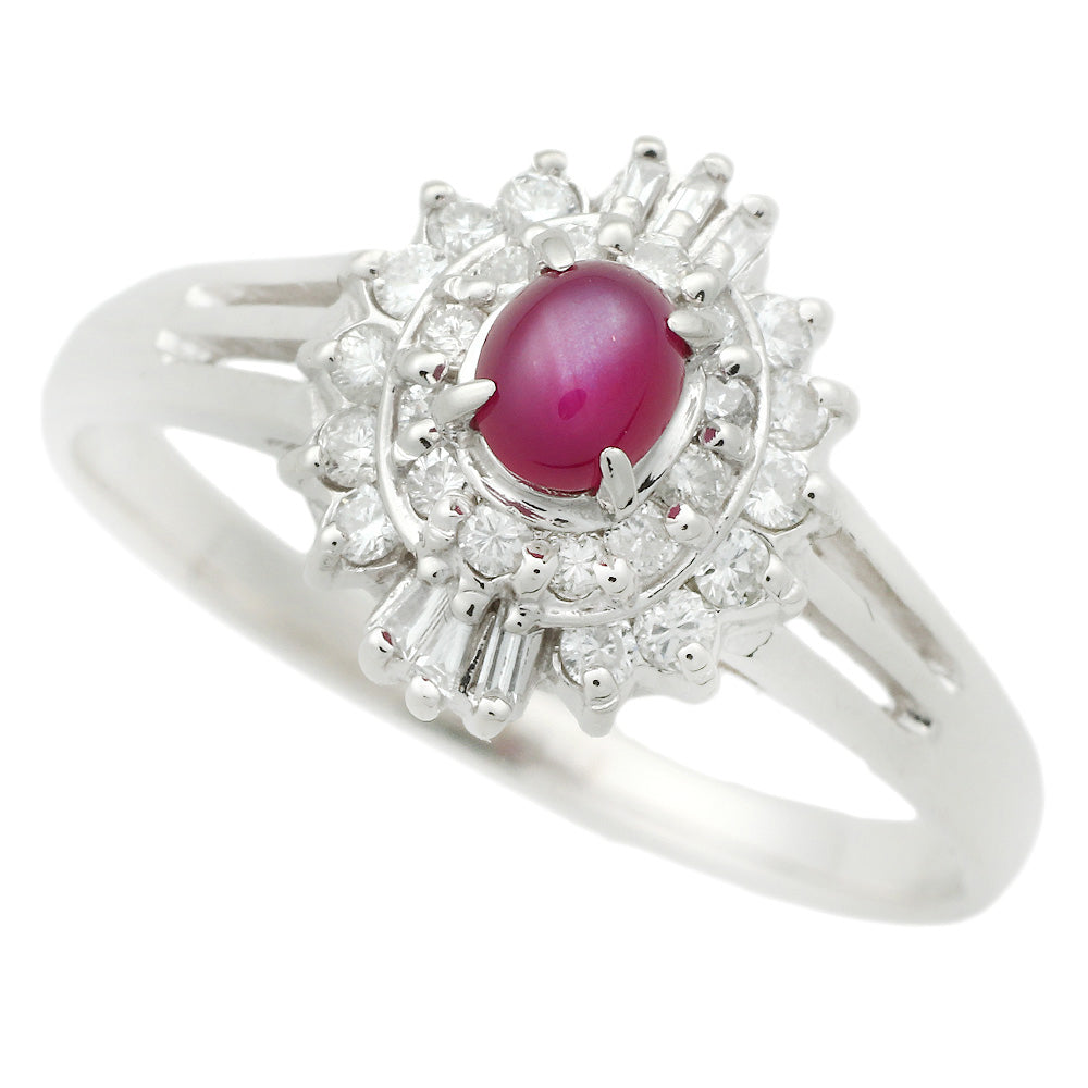 Image of Platinum Star Ruby PT900 Ring Size 13 in Excellent Condition