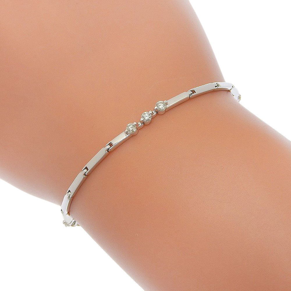 image of K18WG White Gold Diamond Bracelet