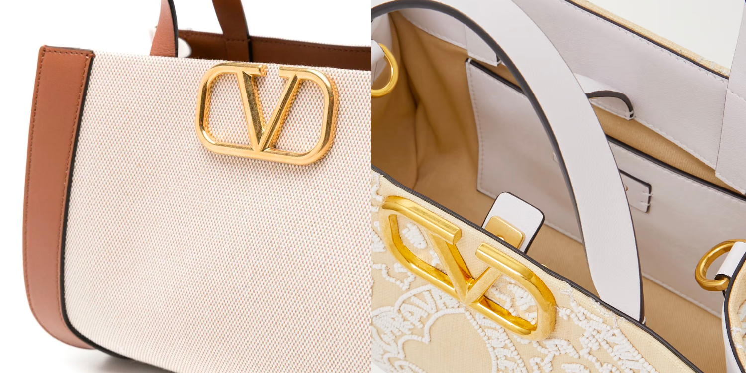 VALENTINO V-Logo Large Grained-Leather Tote Bag