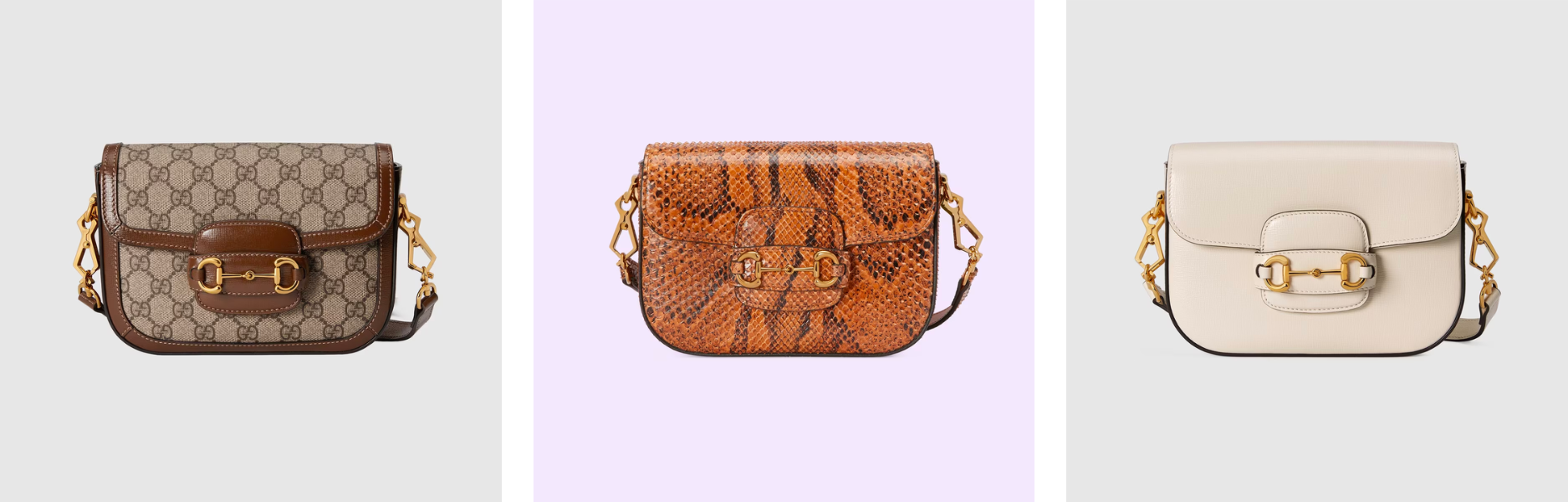 Gucci Horsebit 1955 mini python bag in brown