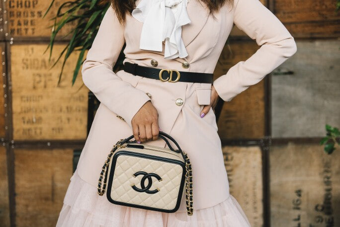 Chanel PVC Pink Rainbow Vanity Filigree Case