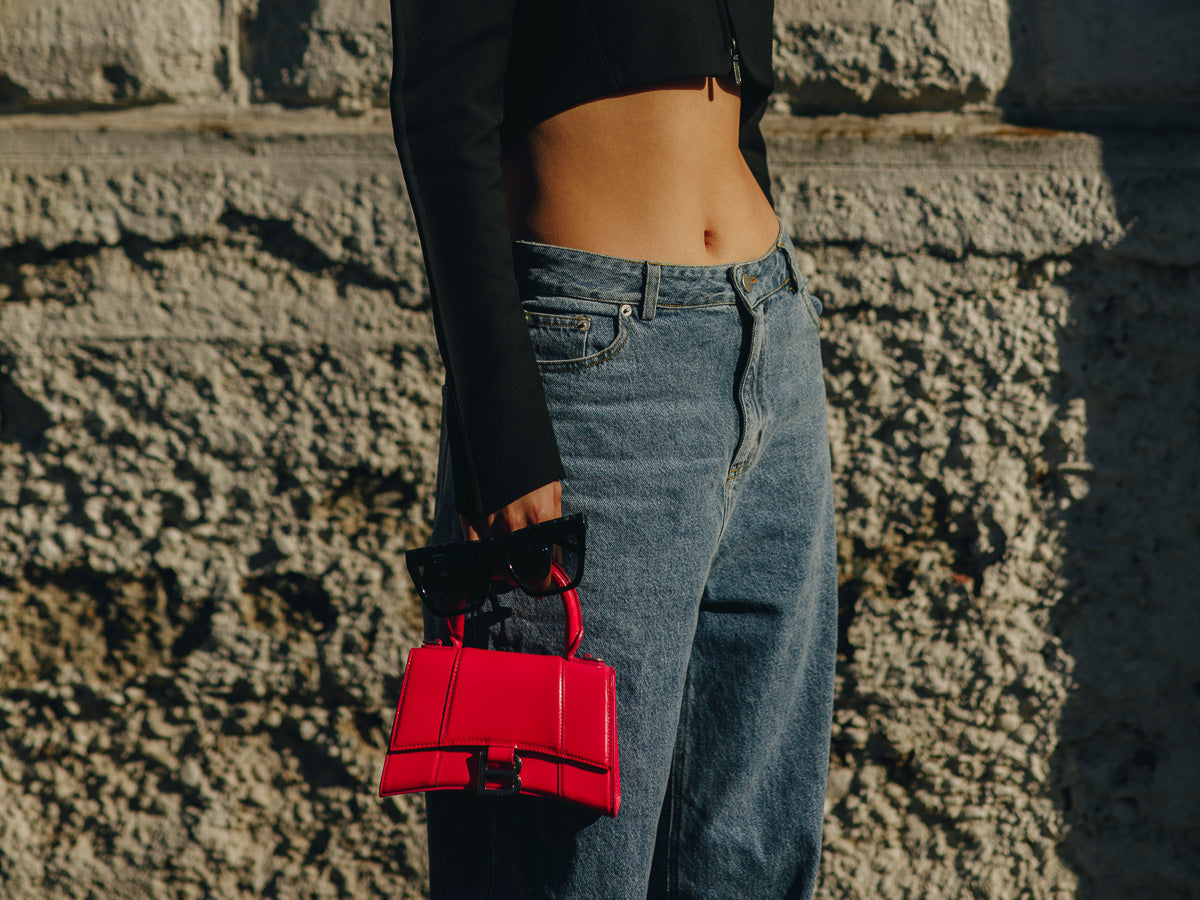 balenciaga hourglass bag red