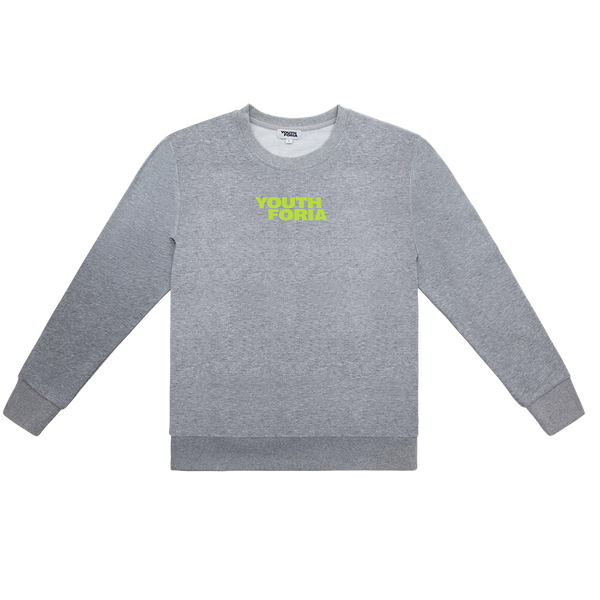 Youthforia Merch Grey Sweatshirt with Green Logo