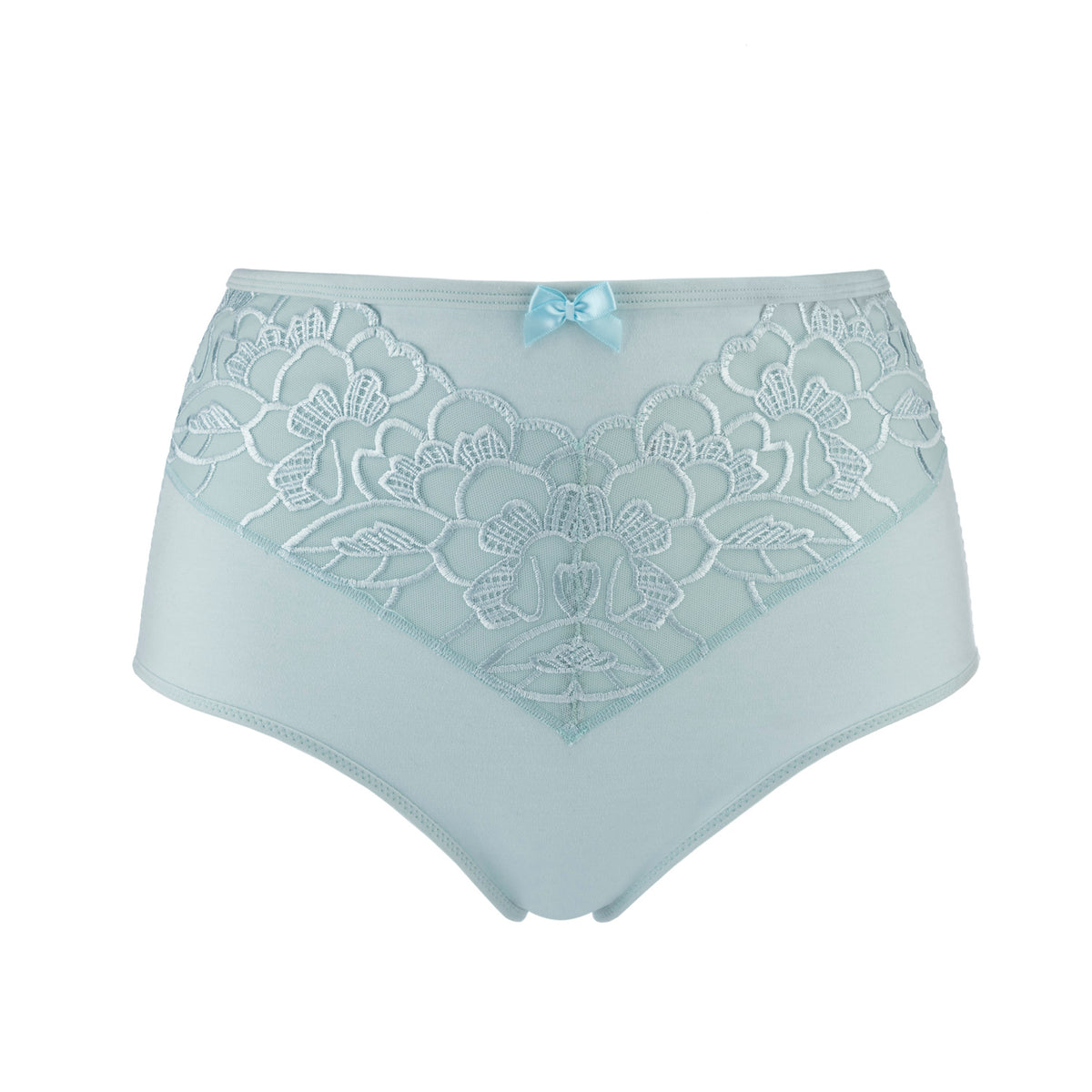 Blue Pure Organic Cotton High Waist Panties. Hypoallergenic