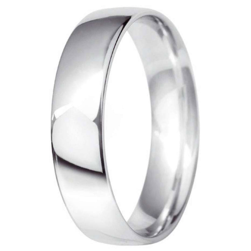 9ct White Gold 5mm Classic Court Wedding Ring