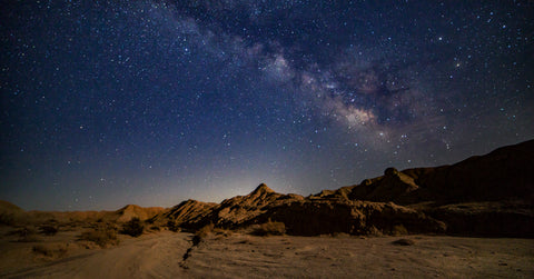 The summer Milky Way rises over the landscape of Anza-Borrego Desert State Park. Photo by Ernie Cowan.