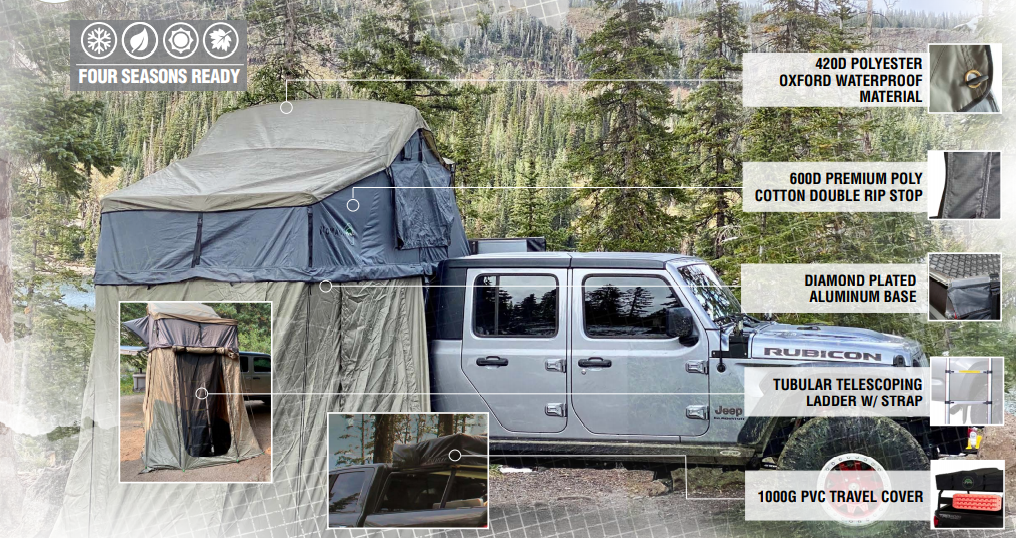 Nomadic 3 Roof Top Tents come with extreme weather protection