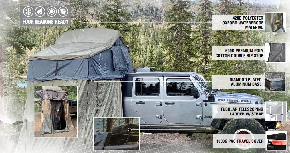 Nomadic 3 Roof Top Tents come with extreme weather protection