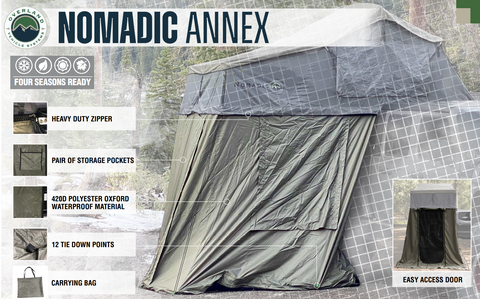 overland vehicle systems nomadic 4 roof top tent annex