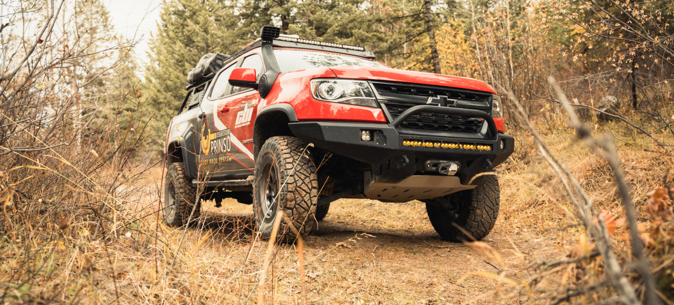 Chevy Colorado Bed Rack on a red Chevy