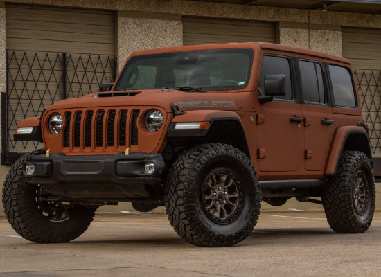 Jeep Wrangler with a mud color paint job