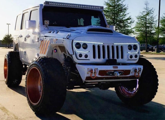 Jeep with custom lights