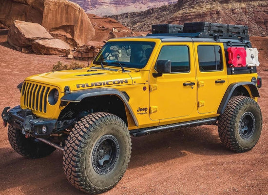 Lifted Yellow Jeep Wrangler