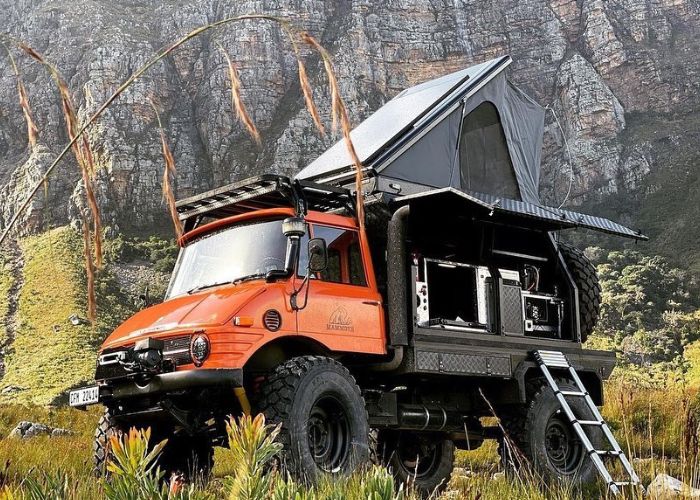 Orange Mercedes Unimog Overland Build