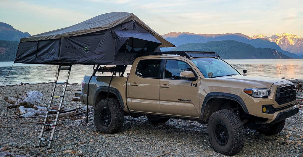 Nomadic 4 roof top tent on a toyota tacoma